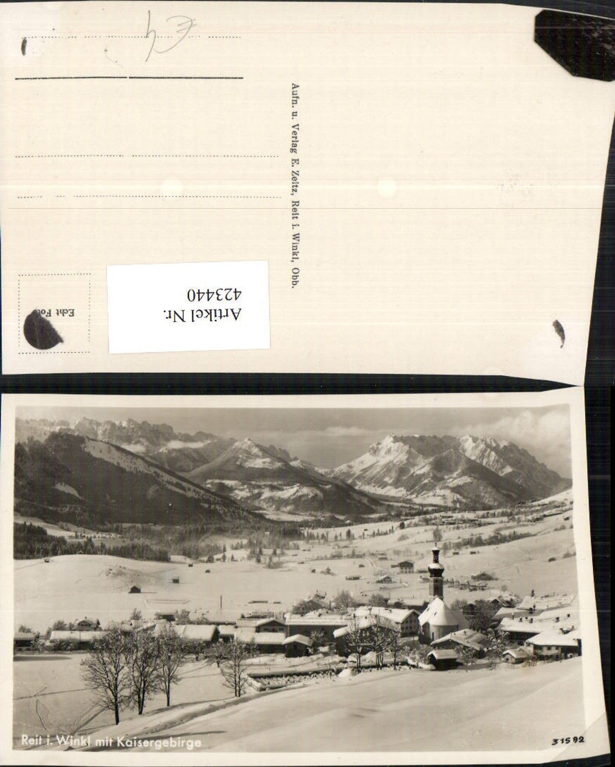 423440,Reit im Winkl Totale m. Kaisergebirge Bergkulisse Winterbild