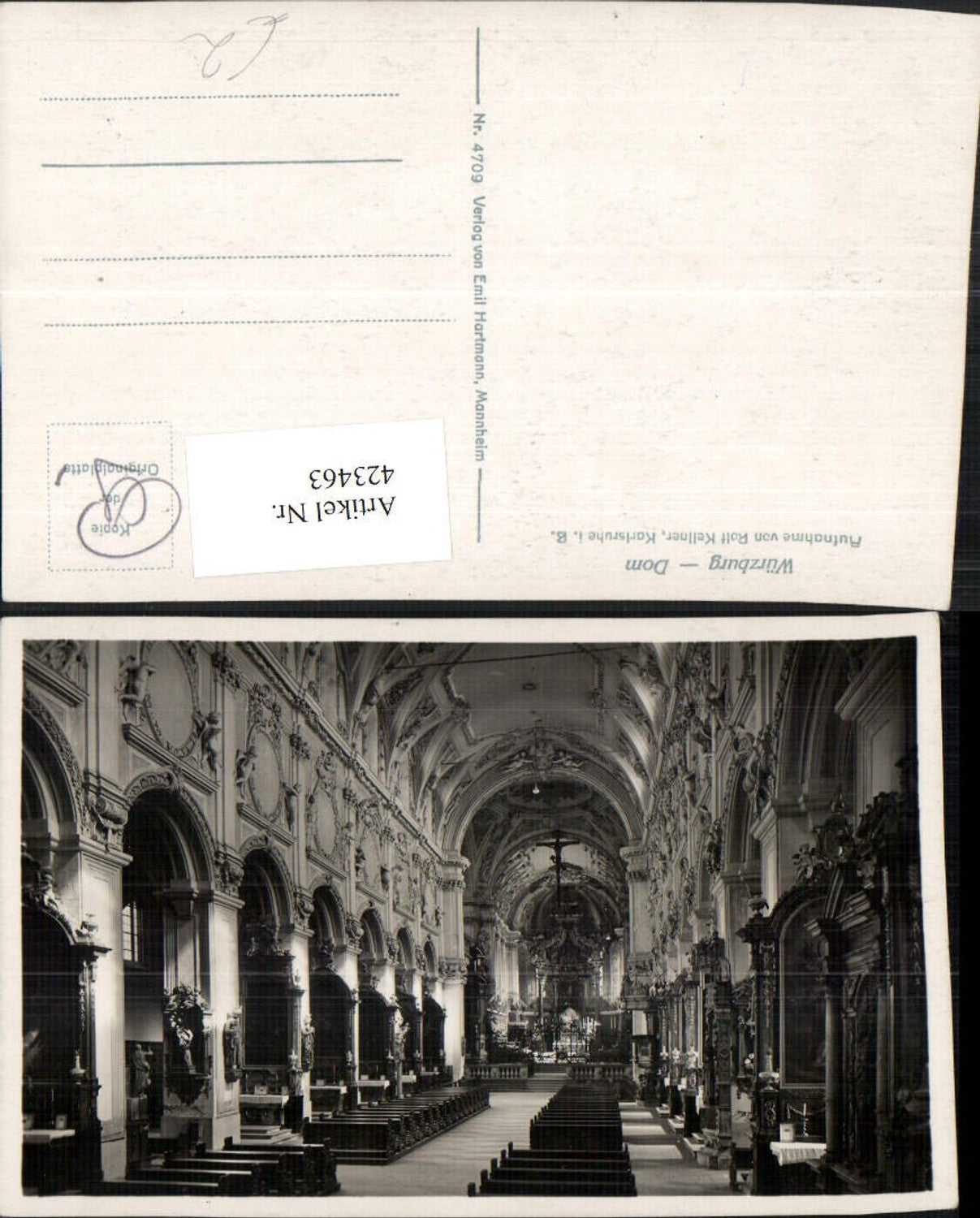 423463,Würzburg Dom Kirche Innenansicht
