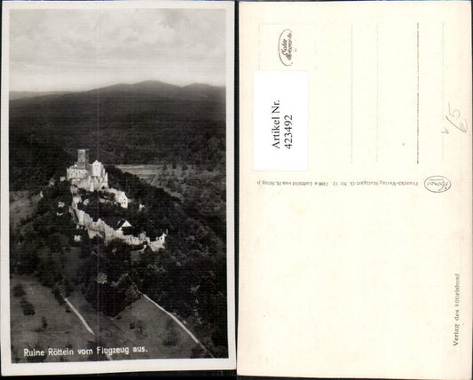 423492, Rötteln ruins near Lörrach Haagen aerial photograph
