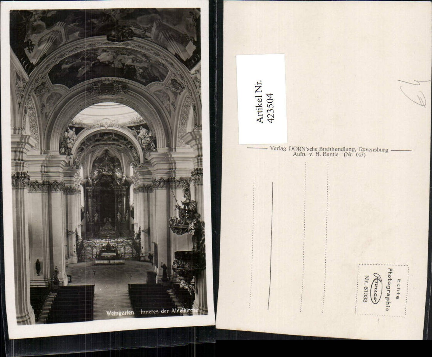 423504,Weingarten Abteikirche Kirche Innenansicht