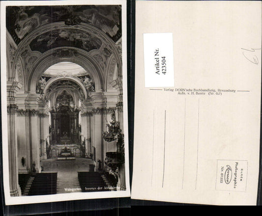 423504, Weingarten Abbey Church Interior View