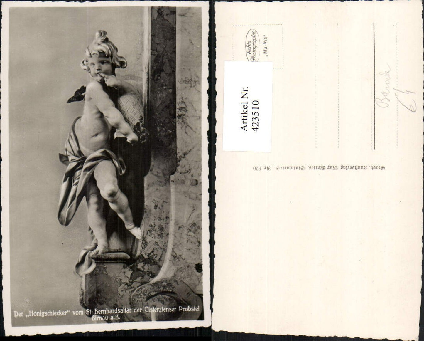 423510,Birnau am Bodensee b. Uhldingen-Mühlhofen St. Bernhardsaltar Honigschlecker Statue