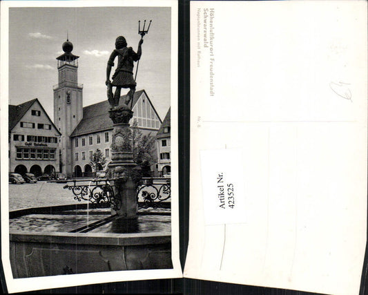 423525, Freudenstadt in the Black Forest, Neptune Fountain, Fountain with Town Hall