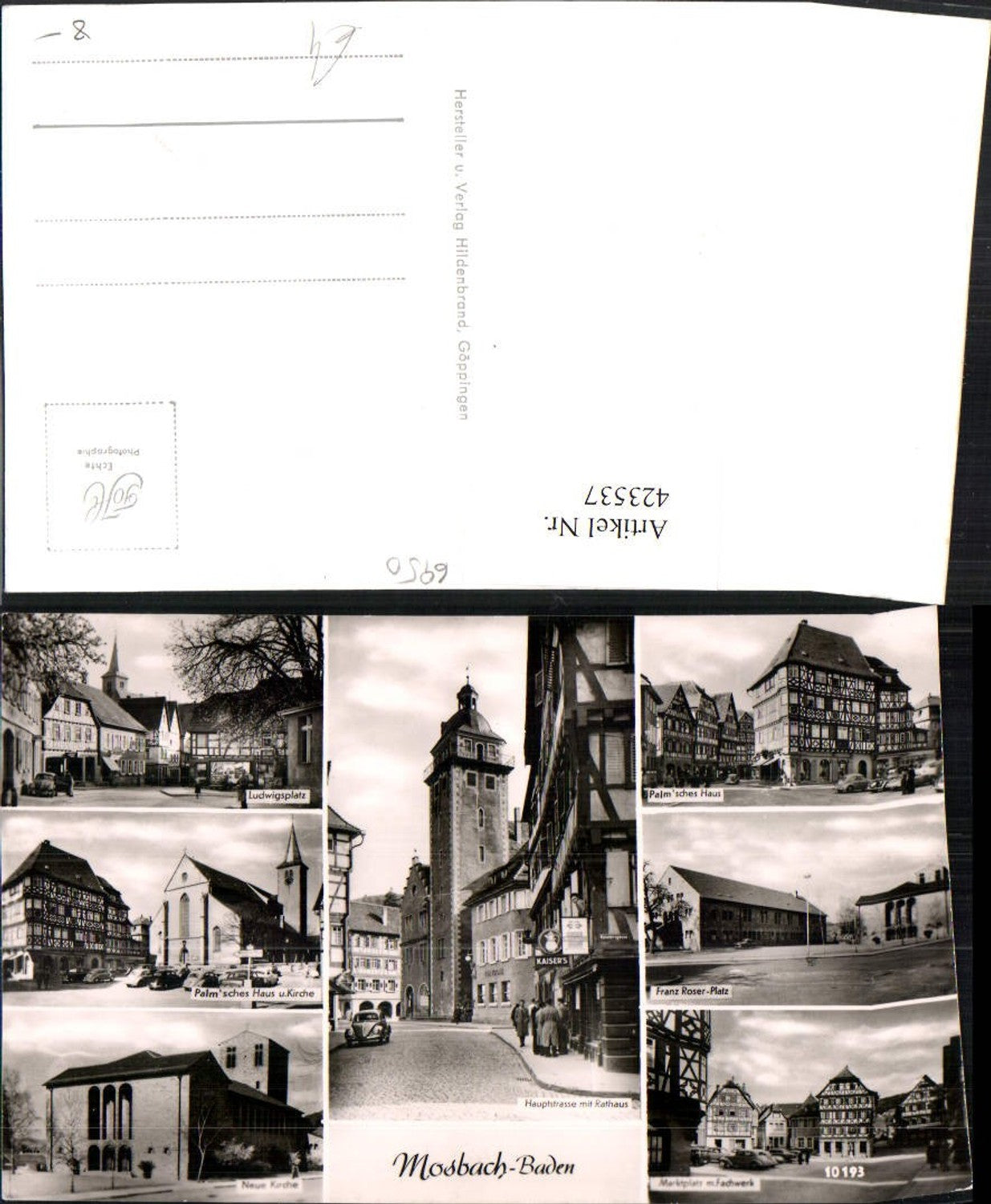 423537,Mosbach Kirche Palmsches Haus Hauptstraße Marktplatz Mehrbildkarte