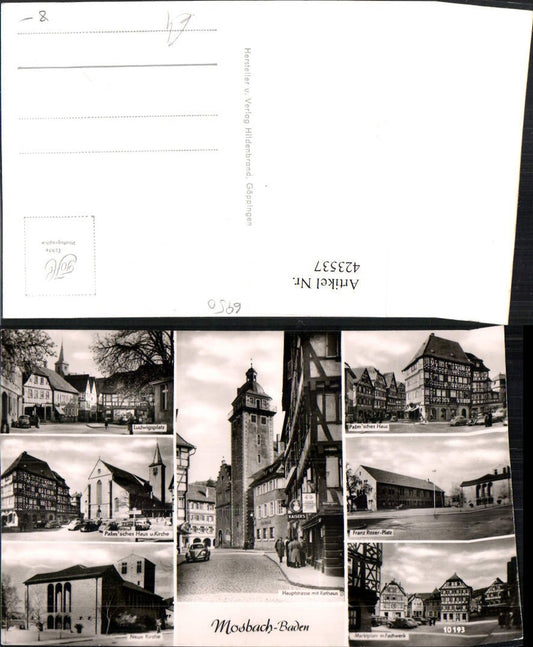 423537, Mosbach Church Palm House Main Street Market Square Multi-view map