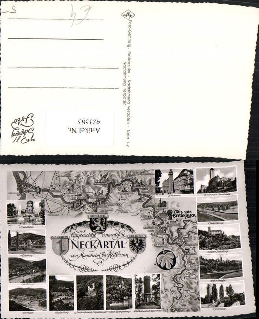 423563,Neckartal von Mannheim bis Heilbronn Landkarte Mosbach Heidelberg Mehrbildkarte