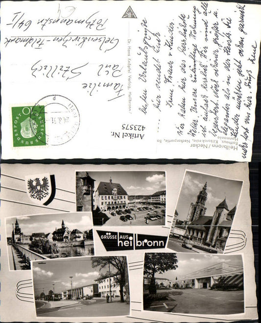 423575, Heilbronn am Neckar Town Hall Kilianskirche Train Station Multiview Map