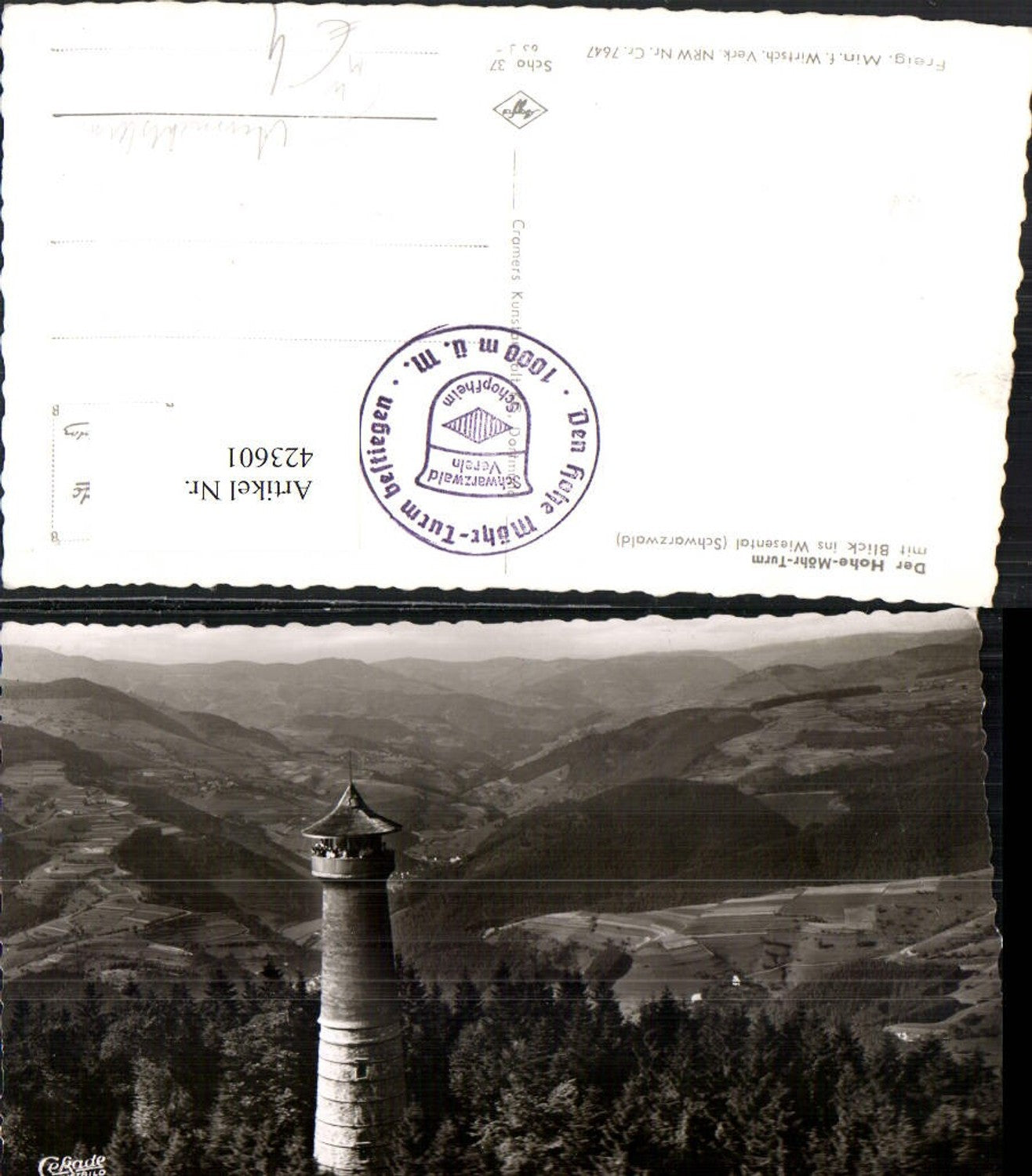 423601,Hohe-Möhr-Turm Aussichtsturm b. Schopfheim m. Wiesental
