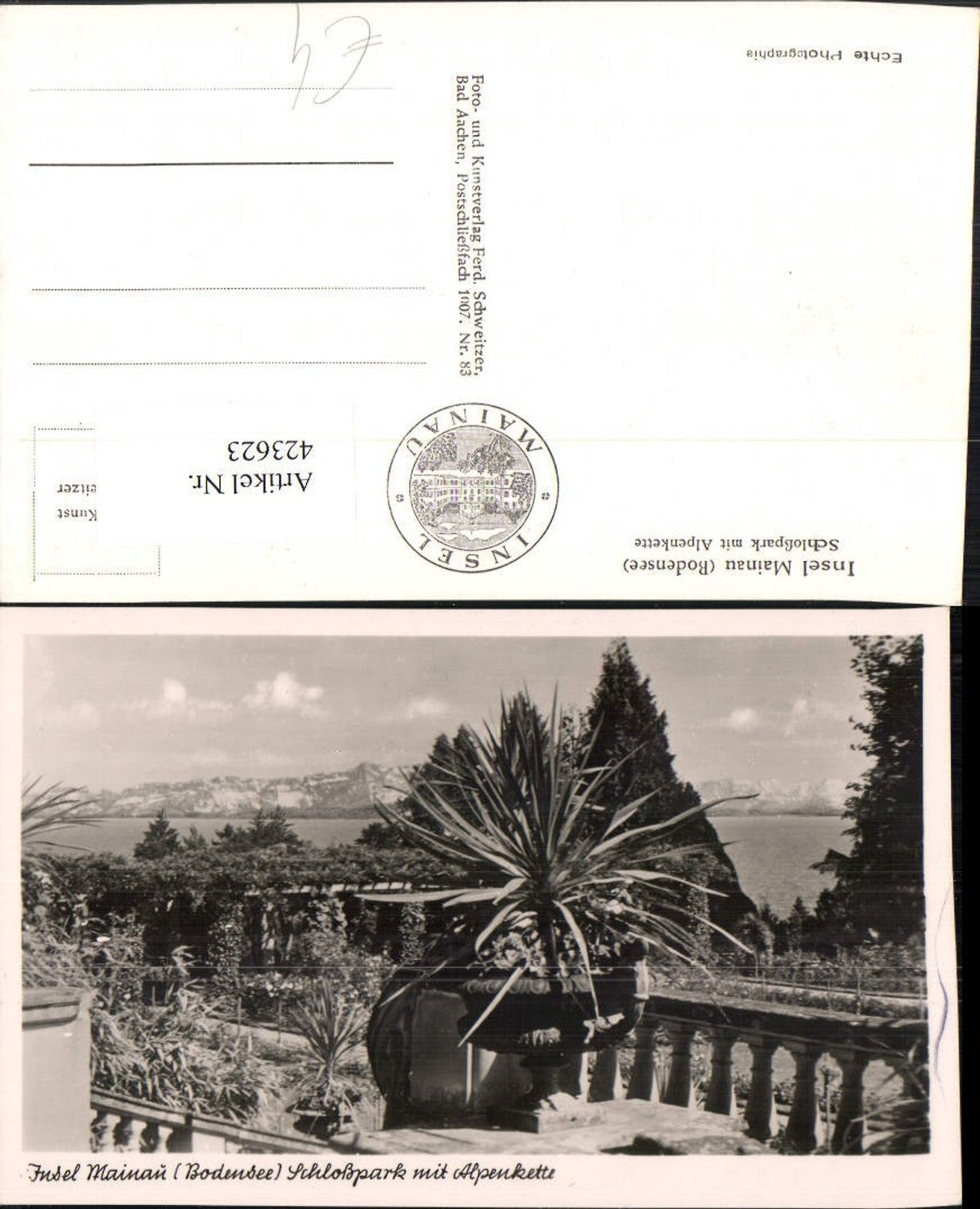 423623,Insel Mainau im Bodensee Schlosspark m. Alpenkette