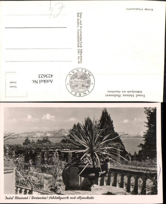 423623, Mainau Island in Lake Constance, castle park with Alpine chain