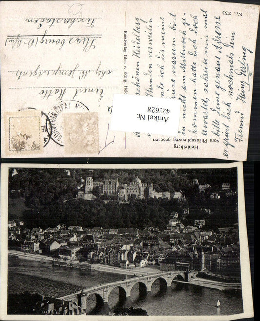 423628, Heidelberg Totale m. Schloss vom Philosophenweg pub Edmund v. König 233