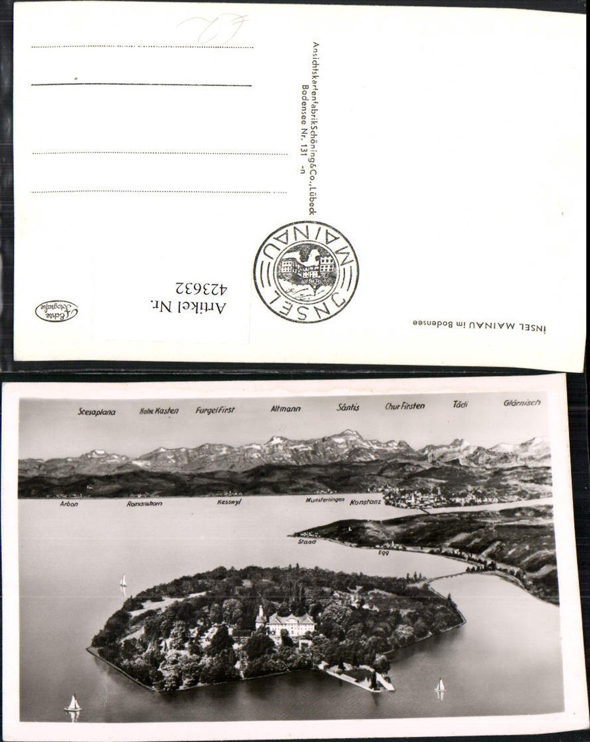 423632,Insel Mainau im Bodensee Totale Bergkulisse