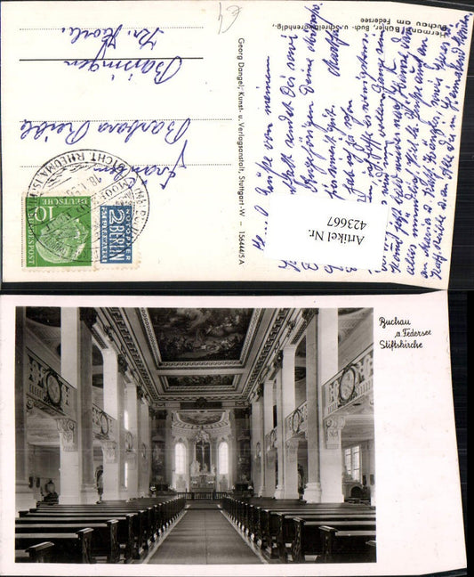 423667,Buchau am Federsee Stiftskirche Kirche Innenansicht