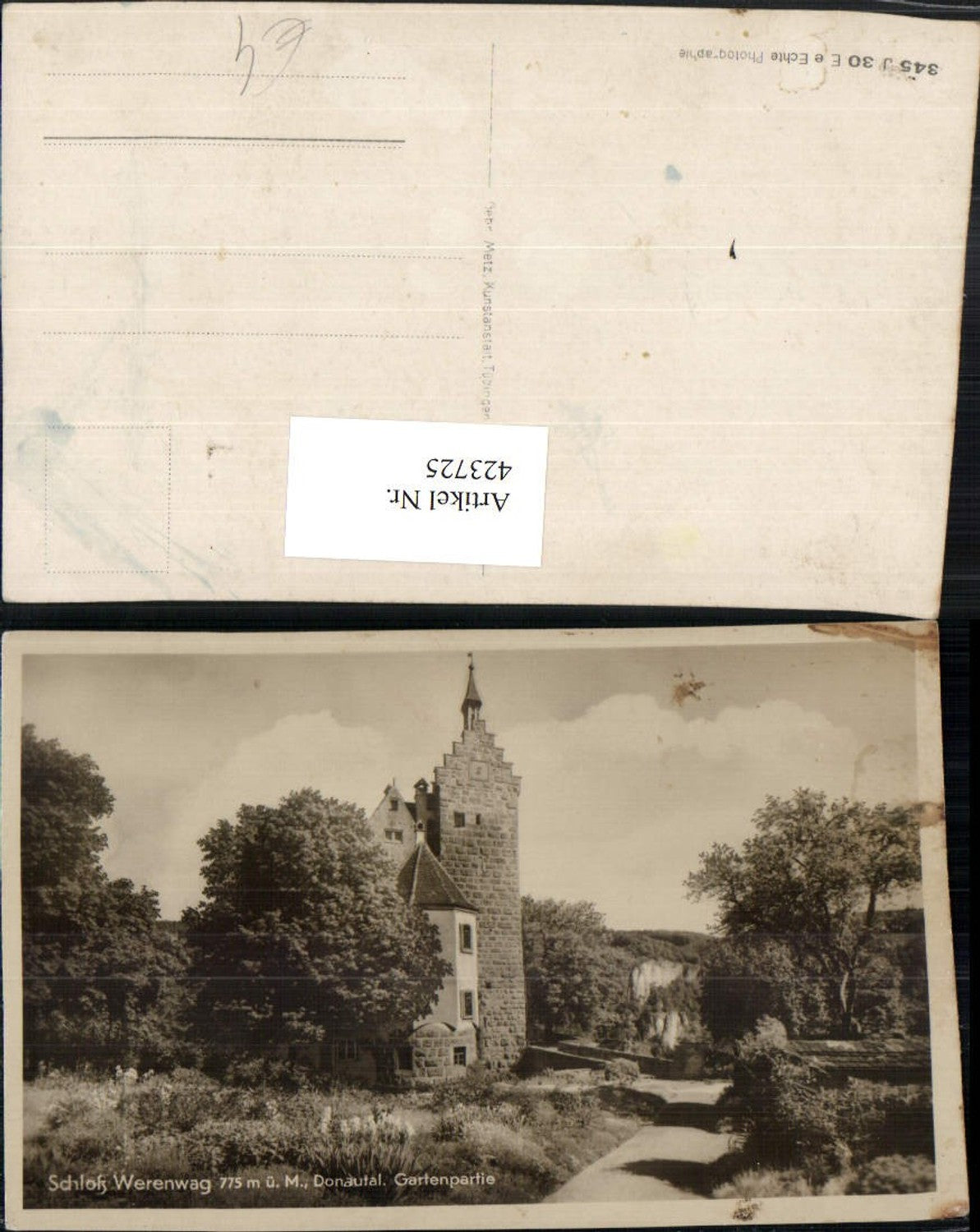 423725,Schloss Werenwag im Donautal b. Beuron Gartenpartie
