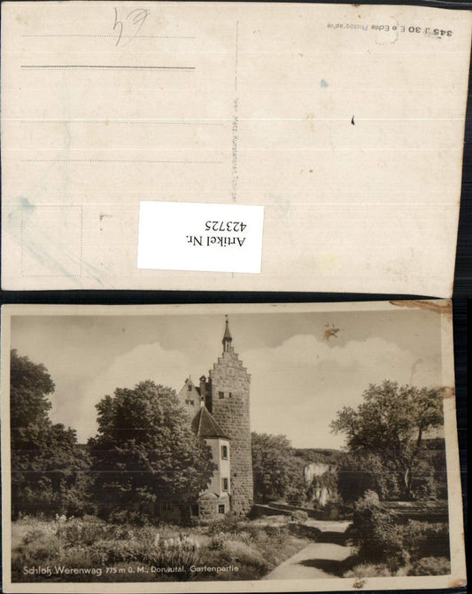 423725, Werenwag Castle in the Danube Valley near Beuron, garden view