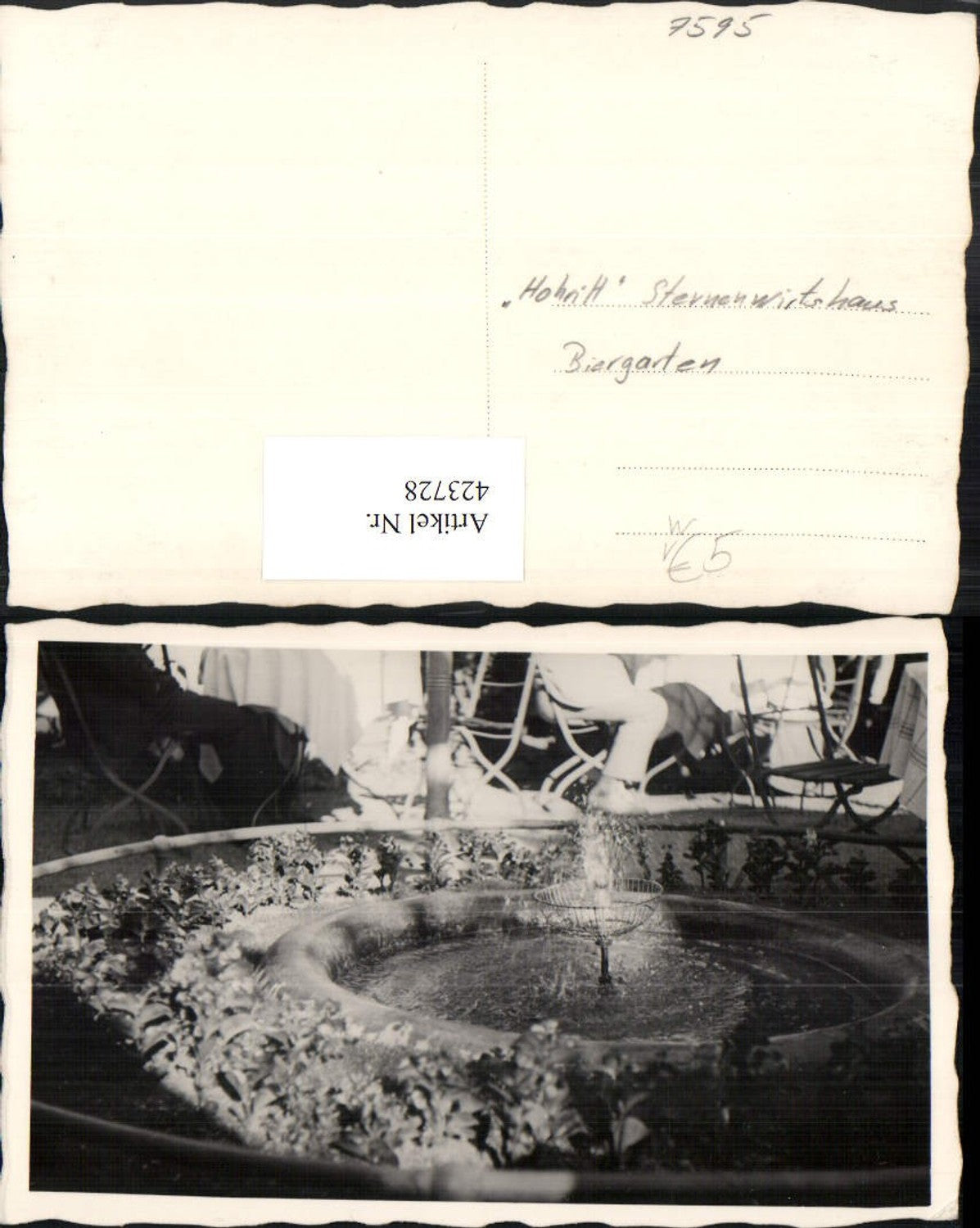 423728,Foto AK Sasbachwalden Hohritt Sternenwirtshaus Biergarten Brunnen pub F. Karenbacher