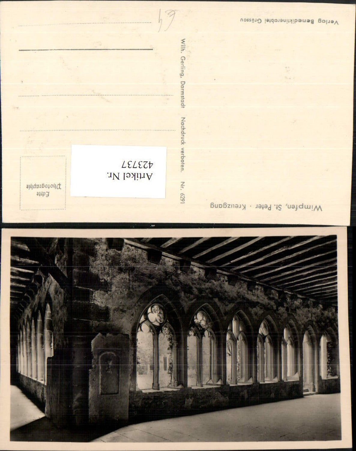 423737,Wimpfen Stift St. Peter Kreuzgang Arkaden