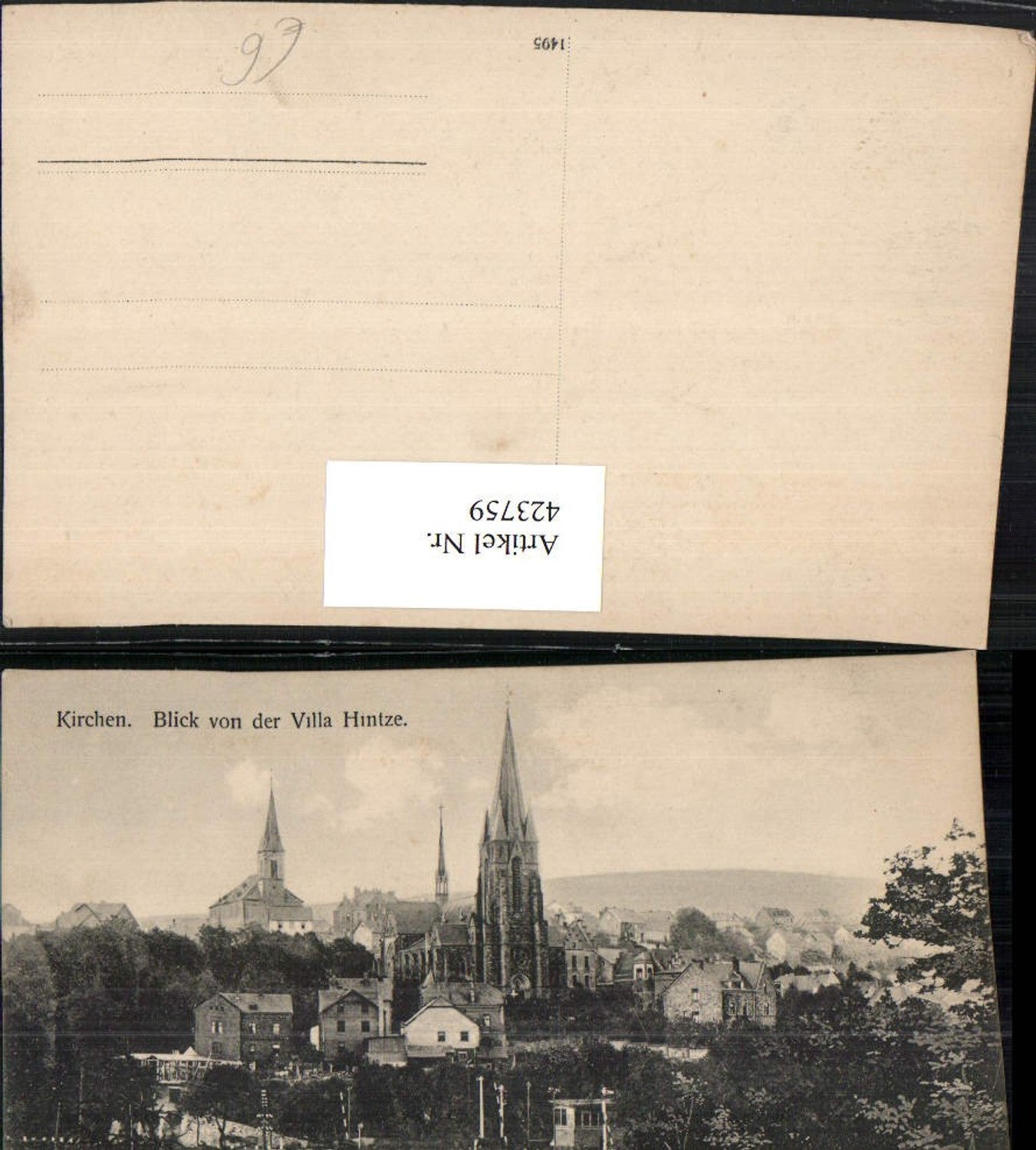 423759,Kirchen Teilansicht von d. Villa Hintze