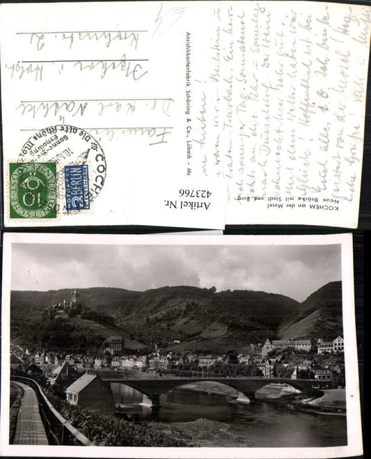 423766,Kochem Cochem an d. Mosel Teilansicht m. Brücke u. Burg