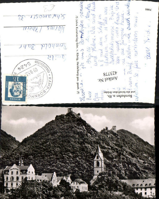 423778,Bornhofen am Rhein Teilansicht m. Feindlichen Brüder Burgen