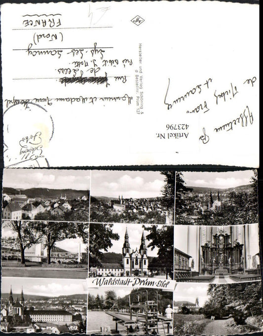 423796,Prüm in d. Eifel Totale Kirche Innenansicht Kloster Schwimmbad Mehrbildkarte