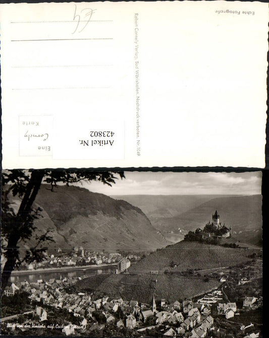 423802,Cochem an d. Mosel Totale m. Burg von d. Umkehr