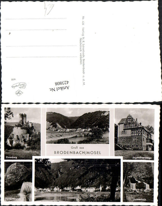 423808,Brodenbach an d. Mosel Totale Ehrenburg Wasserfall Mehrbildkarte