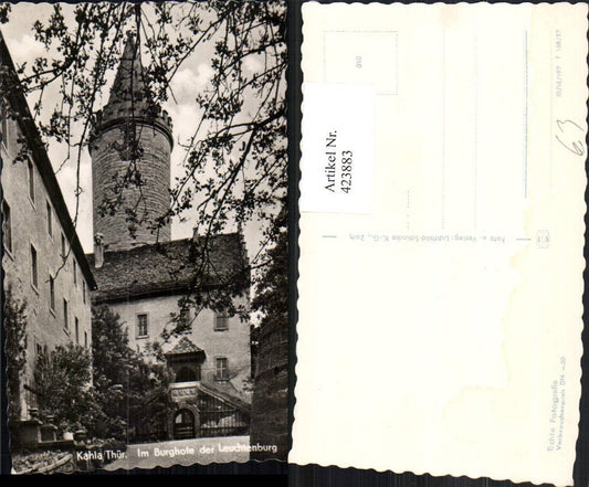 423883, Kahla Burghof der Leuchtenburg Turm