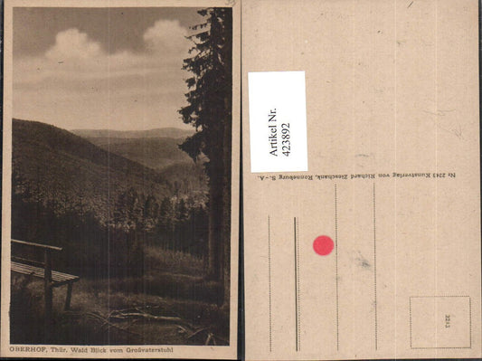 423892,Oberhof Wald Blick vom Großvaterstuhl