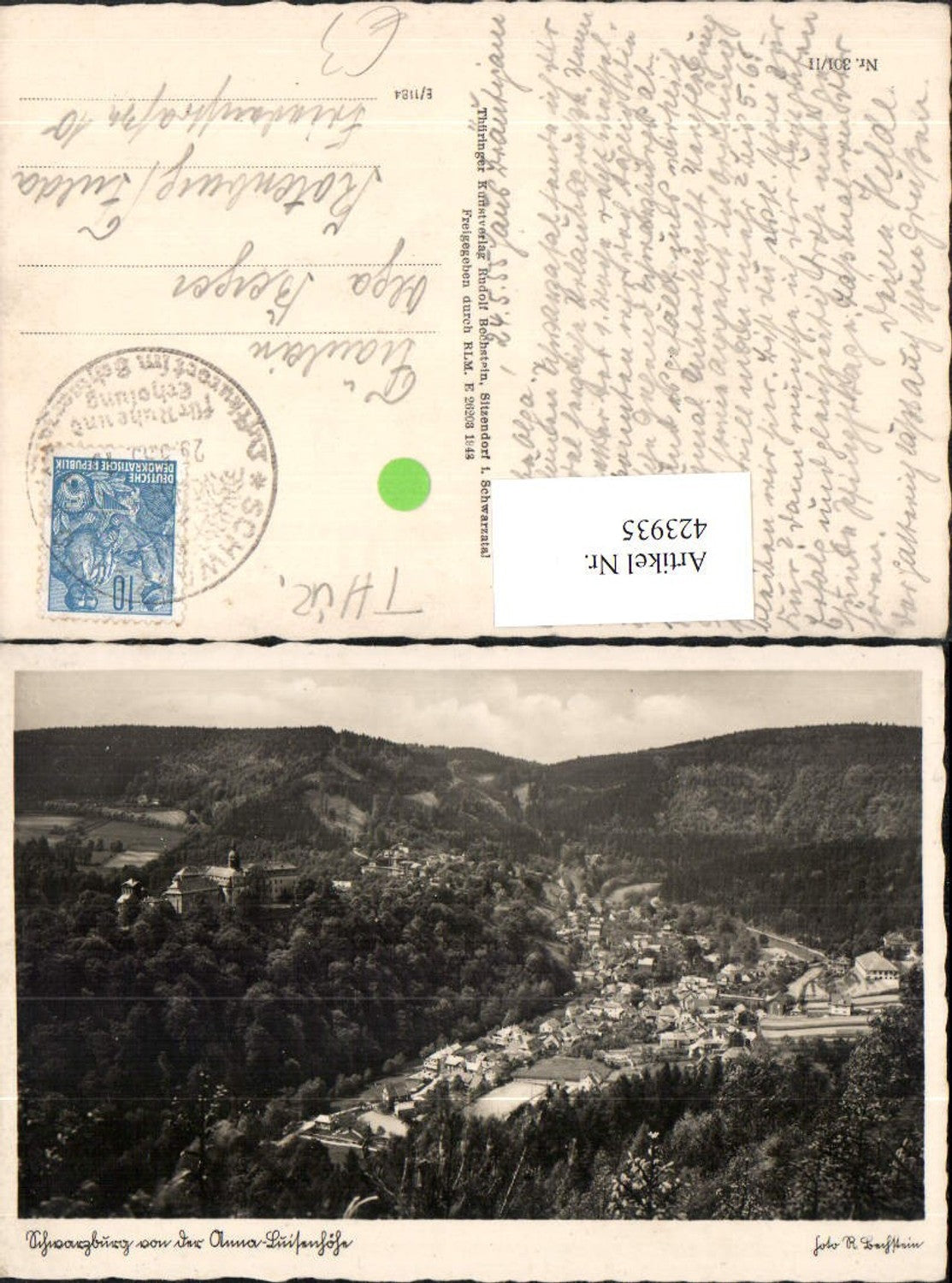 423935, Schwarzburg Totale von d. Anna-Luisenhöhe