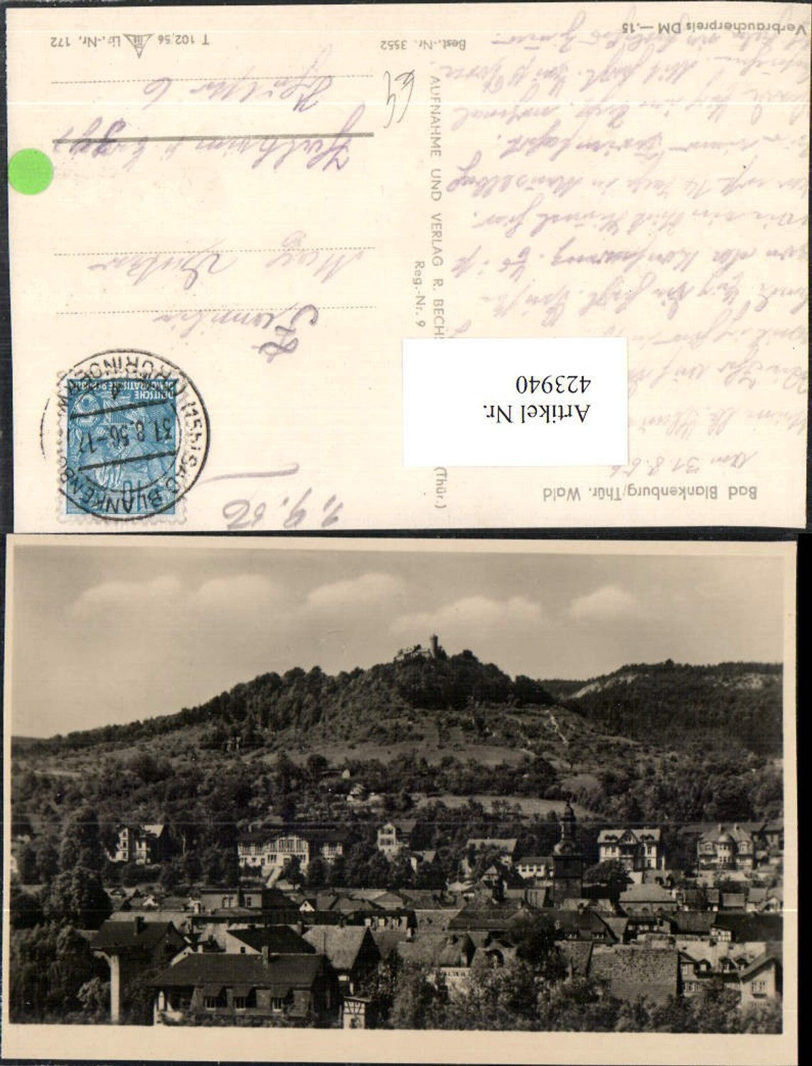 423940,Bad Blankenburg Teilansicht m. Burg
