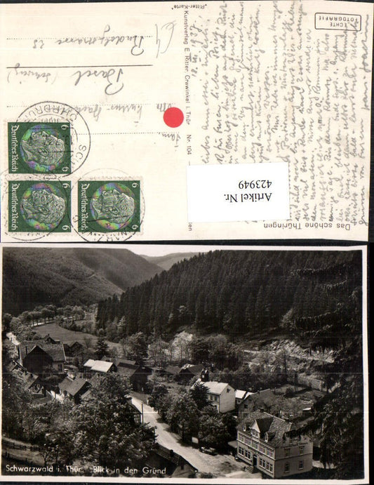 423949,Schwarzwald in Thüringen Teilansicht Blick in den Grund