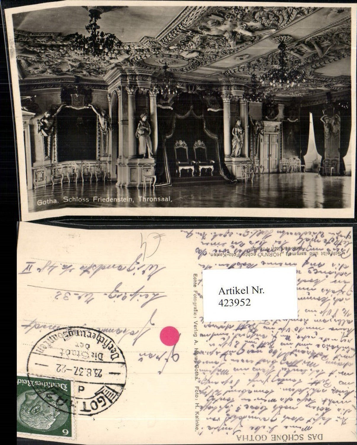 423952,Gotha Schloss Friedenstein Thronsaal Innenansicht