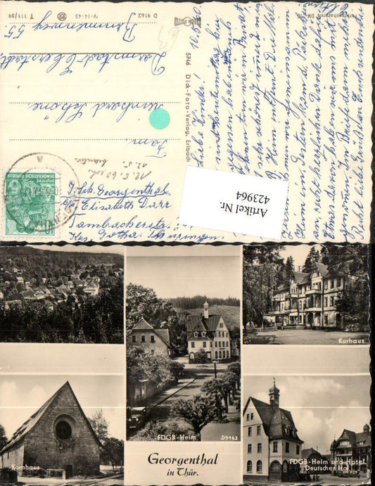 423964,Georgenthal Totale Kurhaus Kornhaus FDGB-Heim Mehrbildkarte