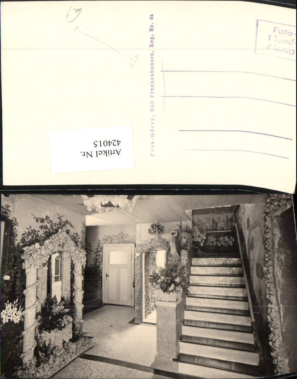 424015, Photo AK Bad Frankenhausen Building Interior View Staircase