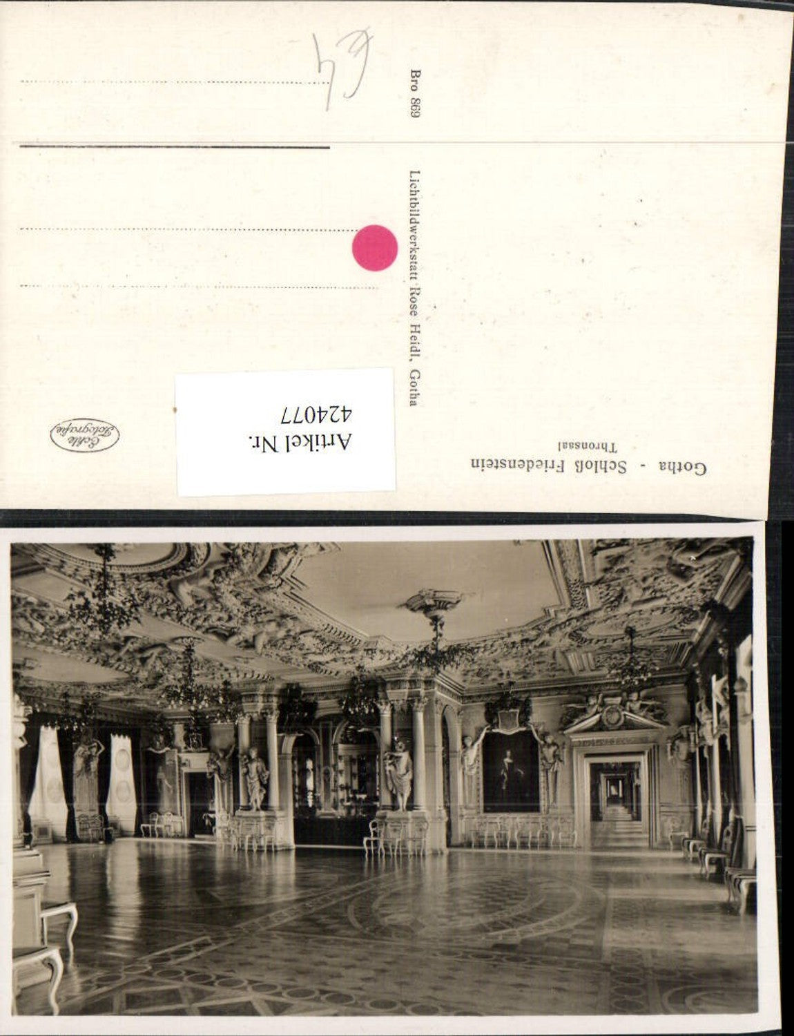 424077,Gotha Schloss Friedenstein Thronsaal Innenansicht