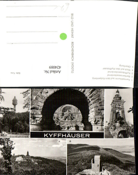 424089,Kyffhäuser Denkmäler Fernsehturm Oberburg Mehrbildkarte