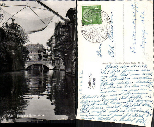 424098,Stade Fleth m. Rosenbrücke Brücke Fischernetz
