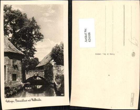 424108,Göttingen Bismarckhaus m. Wallbrücke Brücke