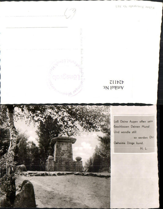 424112,Tietlingen b. Fallingbostel Lönsgrab Grabmal Text