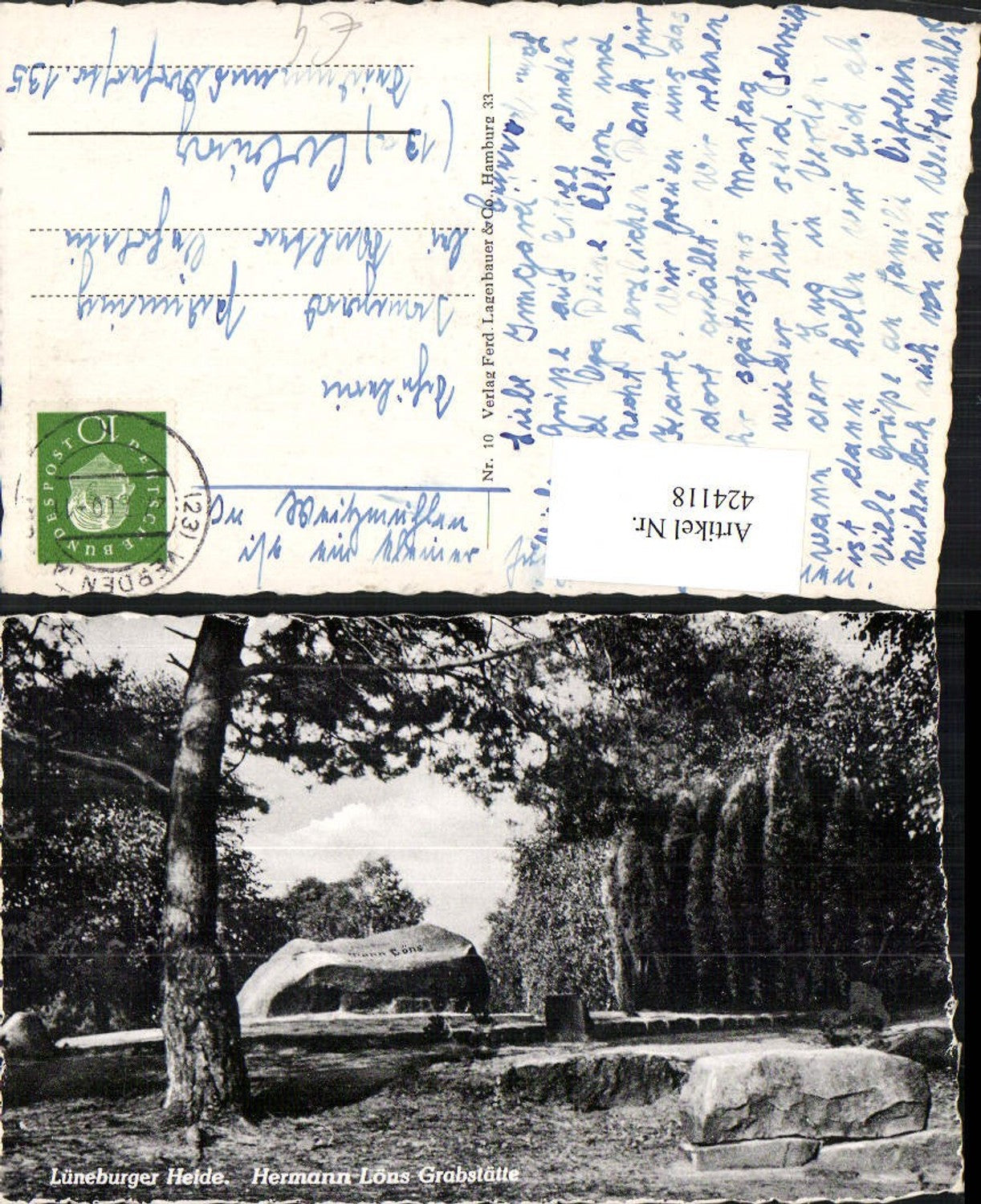 424118,Lüneburger Heide Hermann Löns Grabstätte b. Tietlingen