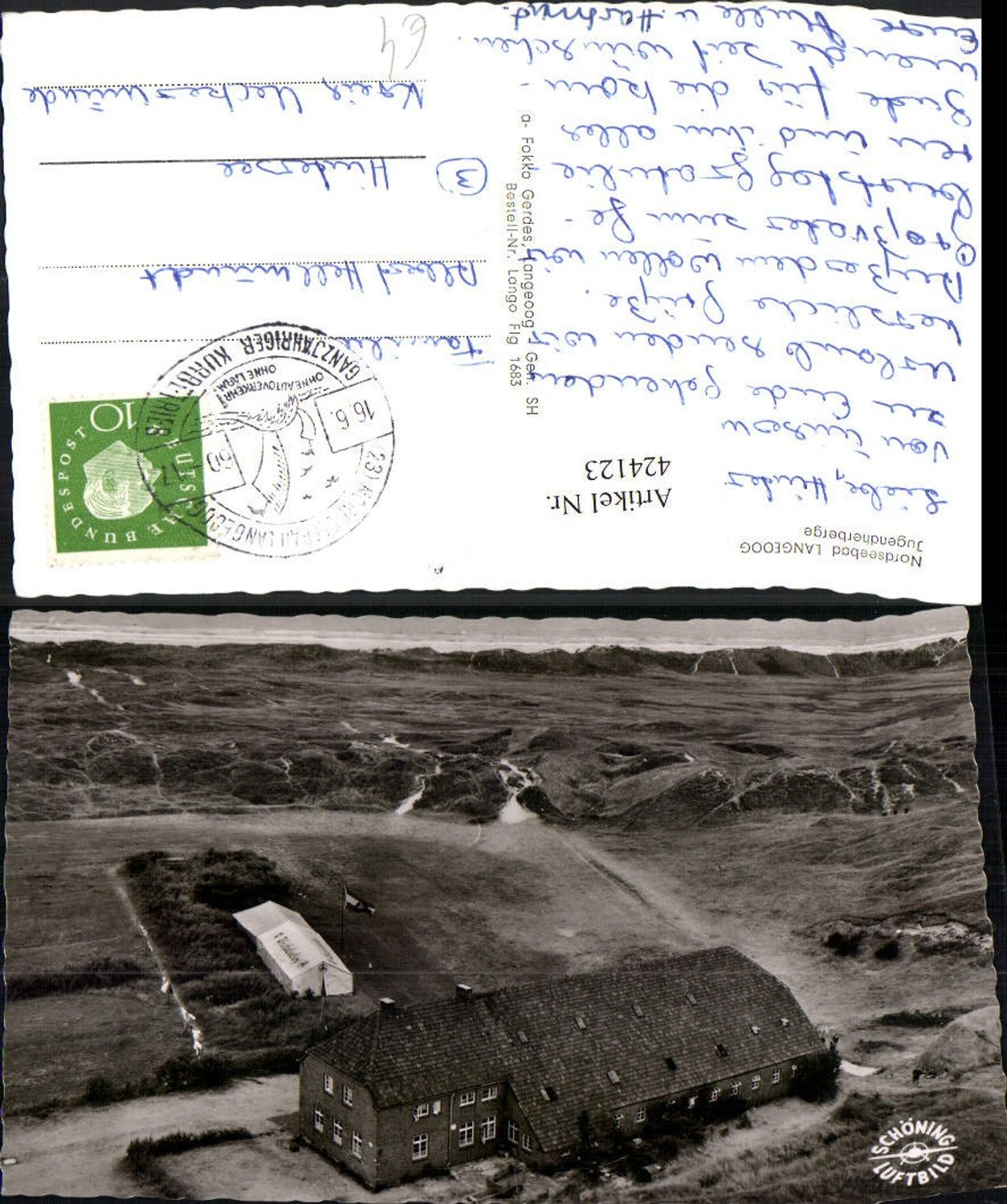 424123,Nordseebad Langeoog Jugendherberge Fliegeraufnahme