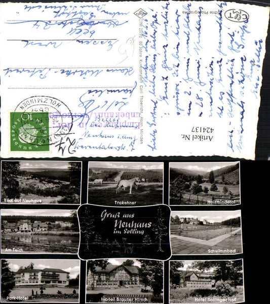 424137,Neuhaus im Solling Totale Schwimmbad Hotel Pferde Mehrbildkarte