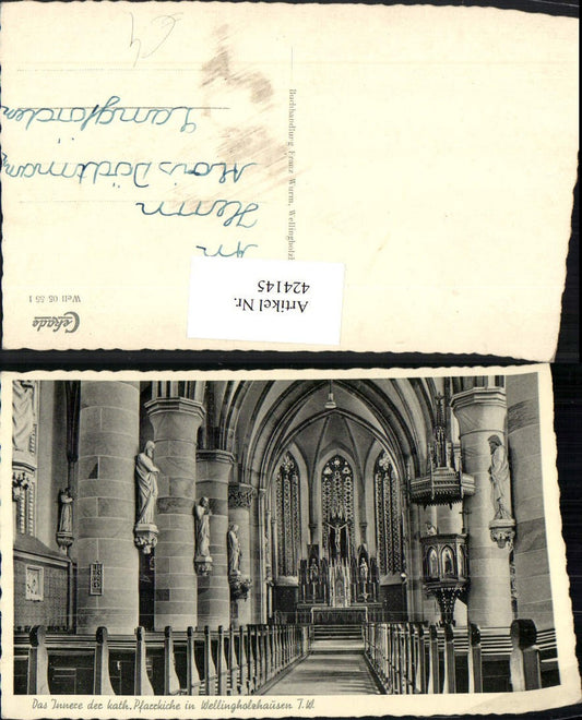 424145,Wellingholzhausen Pfarrkirche Kirche Innenansicht Kanzel