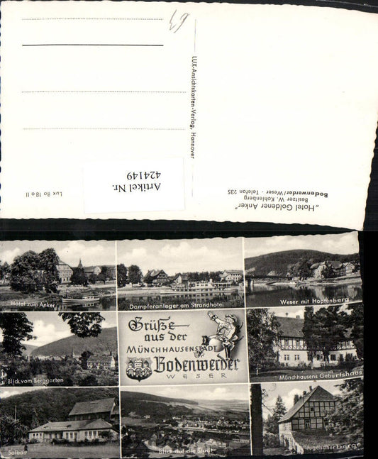 424149,Bodenwerder an d. Weser Totale Hotel Brücke Mehrbildkarte