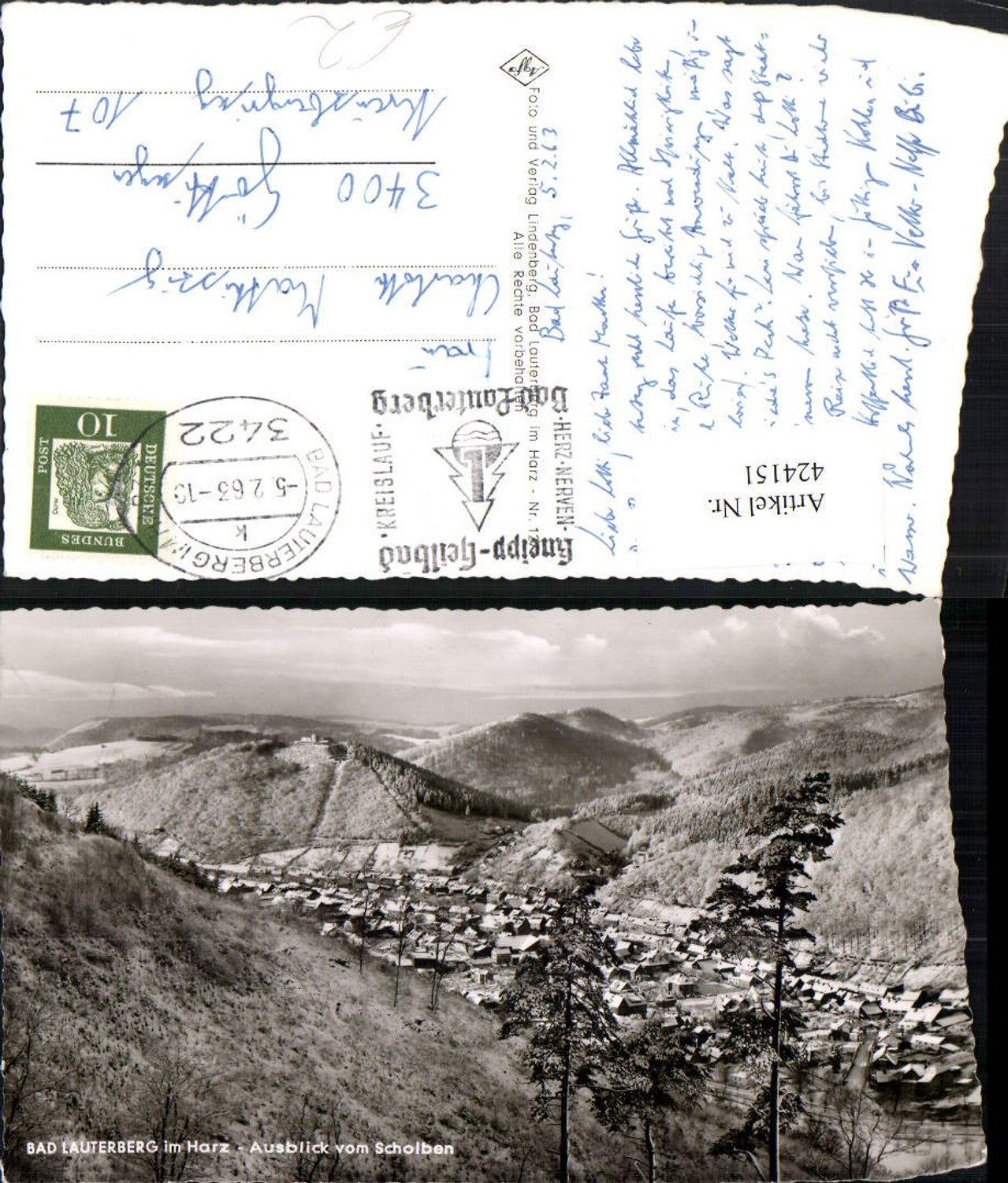 424151,Bad Lauterberg im Harz Totale vom Scholben