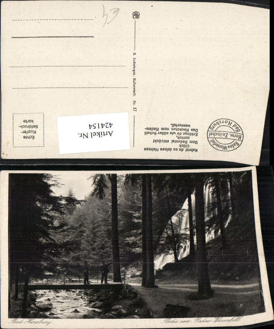 424154,Bad Harzburg Partie am Radau-Wasserfall Brücke