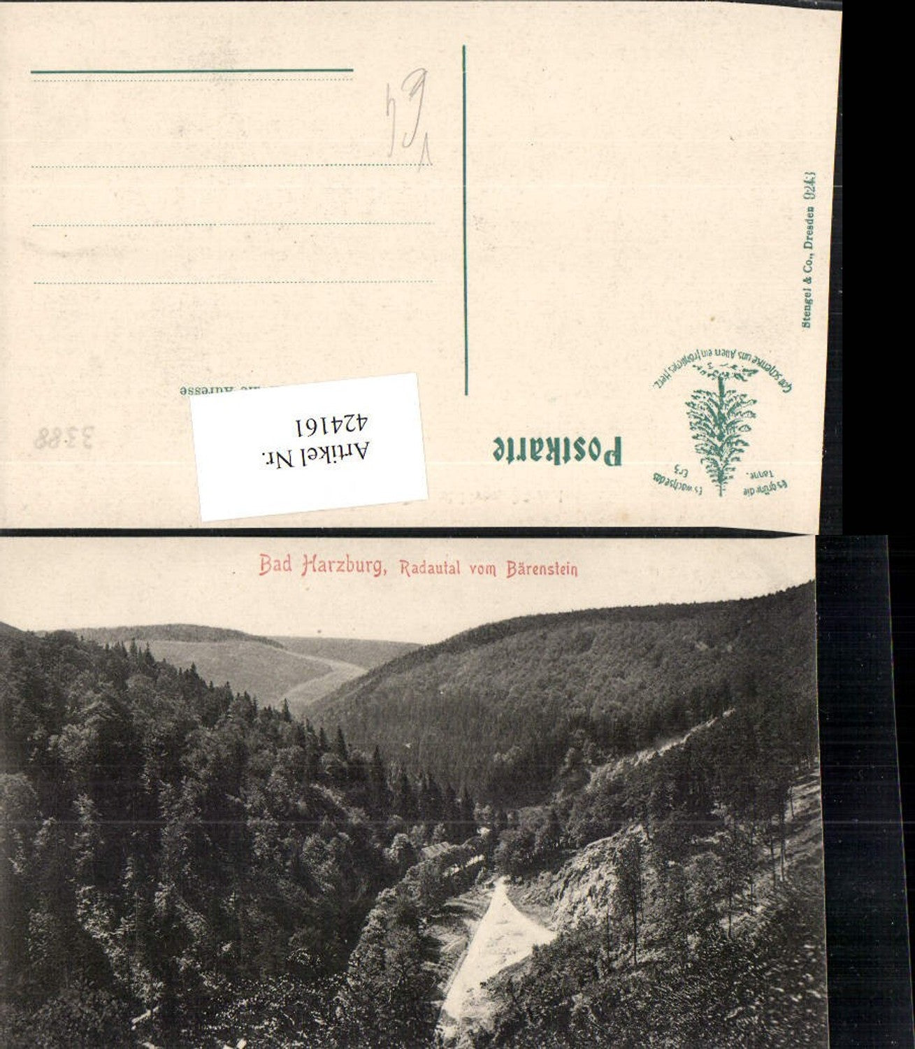 424161,Bad Harzburg Radautal vom Bärenstein pub Stengel & Co 9243