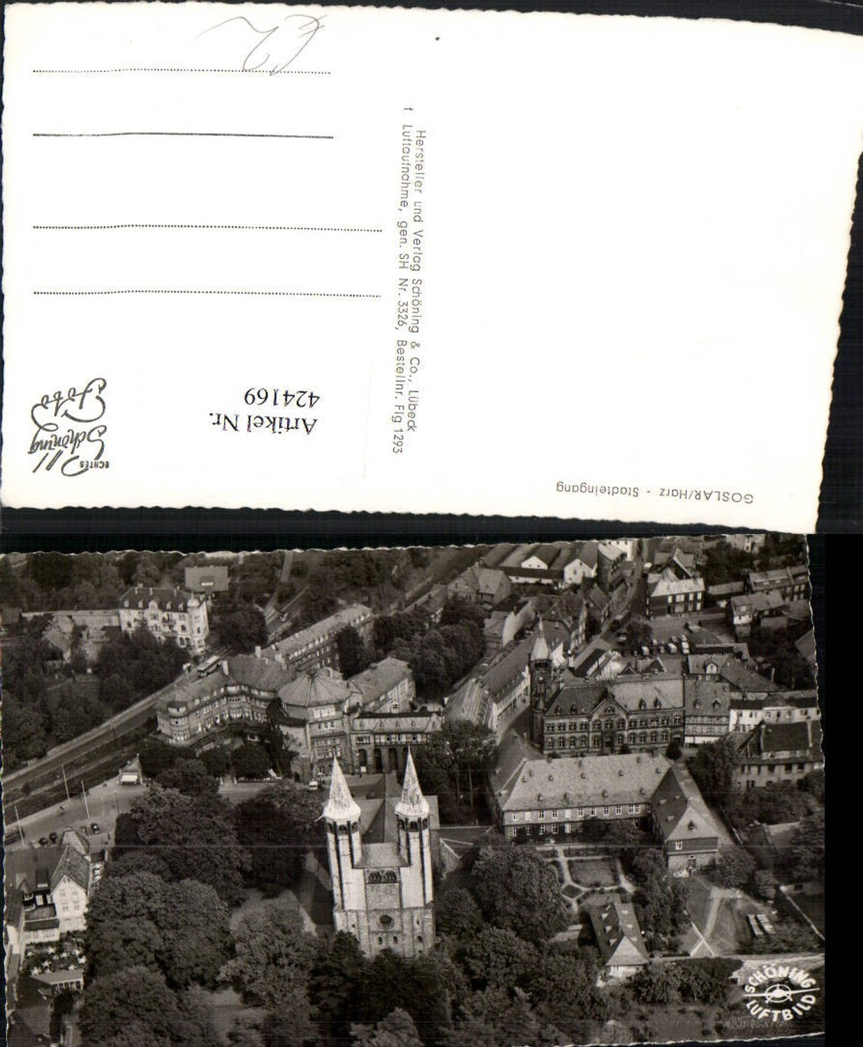 424169,Goslar im Harz Teilansicht Stadteingang Kirche Fliegeraufnahme