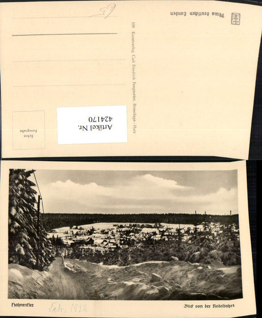 424170,Hahnenklee Teilansicht von d. Rodelbahn Winterbild